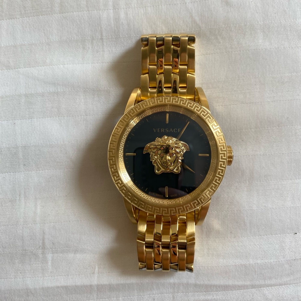 Versace Palazzo Empire black gold Stainless Steel Men's Watch NEW - Picture 2 of 12